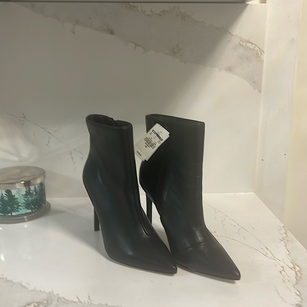 Express Sleek Black Ankle Booties